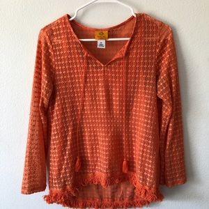 Ruby Rd Petite Size V-Neck Flowy-Sleeve Cotton Top